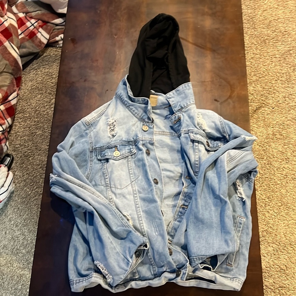 Rue 21 blue ripped denim jacket